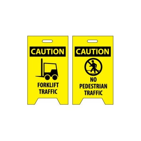 National Marker Co Floor Sign - Caution Forklift Traffic No Pedestrian Traffic FS34